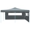 vidaXL Folding Gazebo with 2 Sidewalls 5x5 m Anthracite