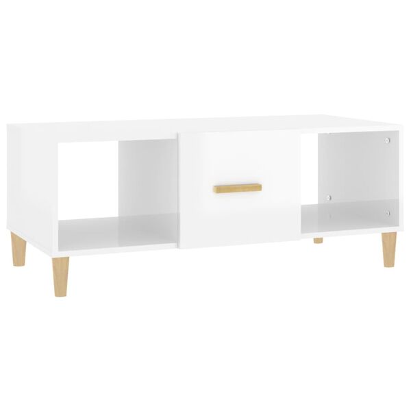 vidaXL Coffee Table High Gloss White 102x50x40 cm Engineered Wood