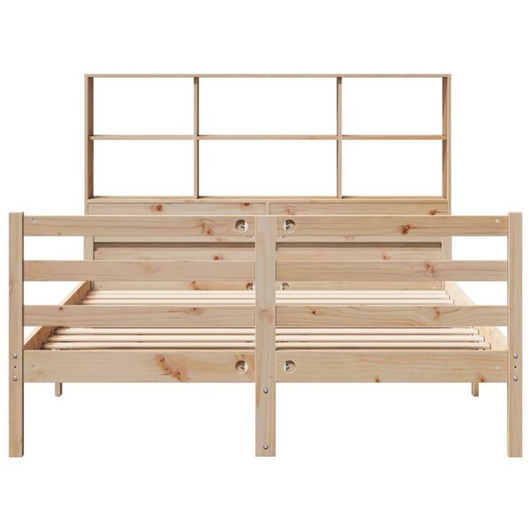 vidaXL Bookcase Bed without Mattress 150x200 cm King Solid Wood Pine