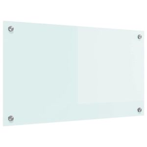 vidaXL Kitchen Backsplash White 70 x 40 cm Tempered Glass