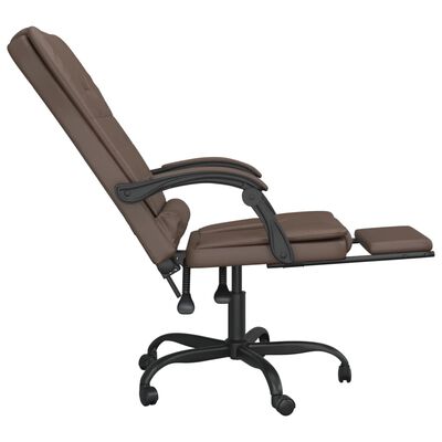 vidaXL Massage Reclining Office Chair Brown Faux Leather