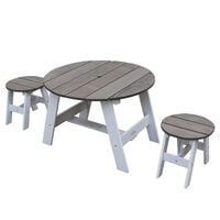AXI 3 Piece Children Picnic Table Set Grey and White