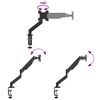 vidaXL Single Monitor Arm for Max 27 Inch Screen Gas Spring 10 kg