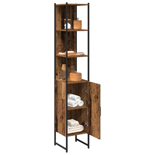 vidaXL Bathroom Cabinet Old wood 33 x 33 x 185.5 cm Engineered Wood