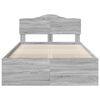 vidaXL Bed Frame Grey Sonoma 135 x 190 cm Solid Pine Wood