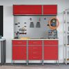 vidaXL Work Cabinet Set with Drawer with Storage Manual 8 pcs Red