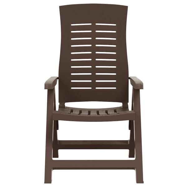 vidaXL Garden Reclining Chairs 2 pcs Plastic Mocha