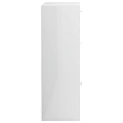 vidaXL Storage Cabinet High Gloss White 60x29.5x90 cm Engineered Wood