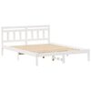vidaXL Bed Frame White 140 x 200 cm Solid Pine Wood