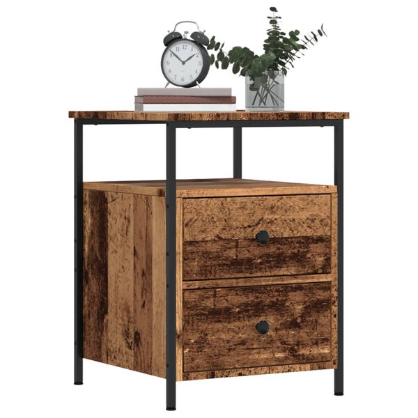 vidaXL Bedside Cabinet Old Wood 44x45x60 cm Engineered Wood