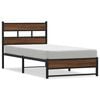 vidaXL Metal Bed Frame without Mattress Brown Oak 100x190 cm