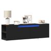 vidaXL TV Wall Cabinet with LED Lights Black 135x31x39.5 cm