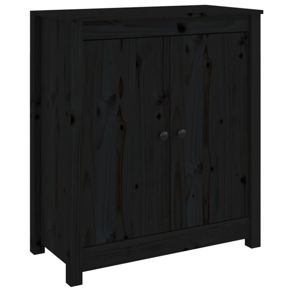 vidaXL Sideboards 2 pcs Black 70x35x80 cm Solid Wood Pine
