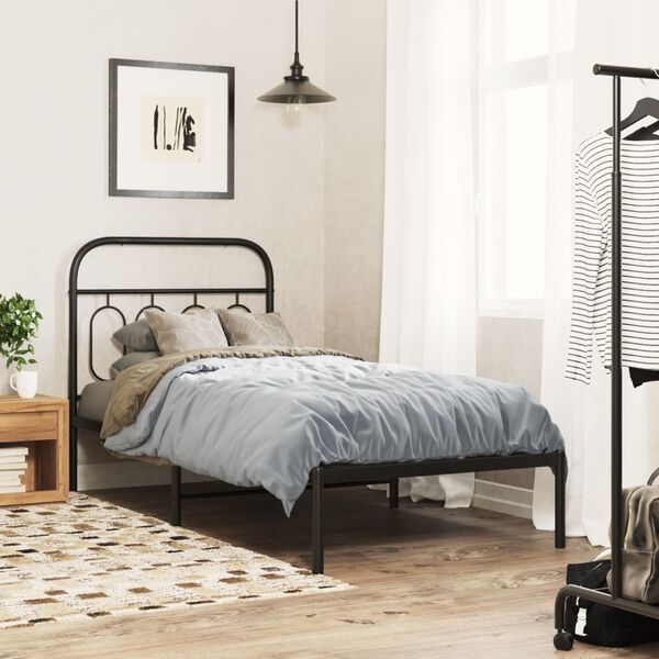vidaXL Metal Headboard Black 80 cm