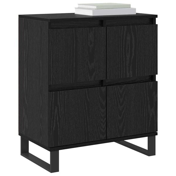 vidaXL Sideboard 2 pcs Black Oak 60 x 35 x 70 cm