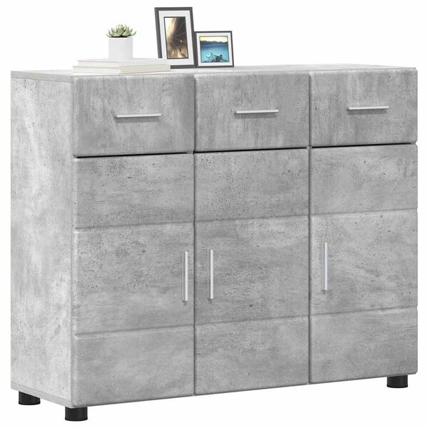 vidaXL Sideboard with Shelf FLORIN Concrete Grey 88.5 x 30.5 x 73 cm