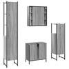 vidaXL 4 Piece Bathroom Cabinet Set Grey Sonoma Engineered Wood
