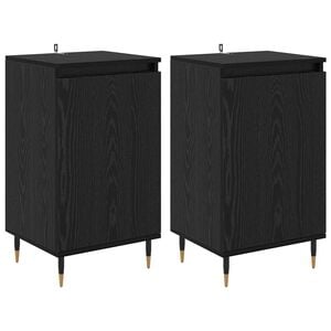 vidaXL Sideboard 2 pcs Black Oak 40 x 35 x 70 cm