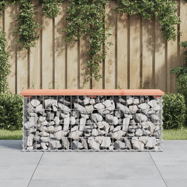 vidaXL Garden Bench Gabion Design 103x31.5x42 cm Solid Wood Douglas