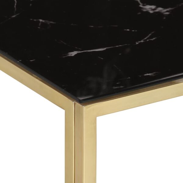 vidaXL Coffee Table Gold Stainless Steel and Tempered Glass