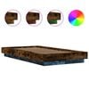 vidaXL Bed Frame with LED Lights without Mattress Smoked Oak 90x200cm