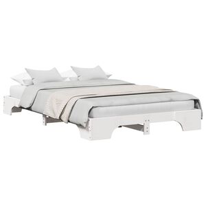 vidaXL Bed Frame White 140 x 190 cm Solid Pine Wood
