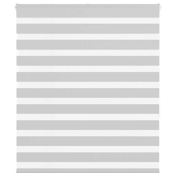 vidaXL Zebra Blind Light Grey 130x150 cm Fabric Width 125.9 cm Polyester