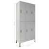 vidaXL Locker Cabinet Grey 45 x 90 x 180 cm