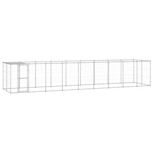 vidaXL Outdoor Dog Kennel Galvanised Steel with Roof 21.78 m&sup2;