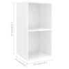 vidaXL 3 Piece TV Cabinet Set High Gloss White Engineered Wood