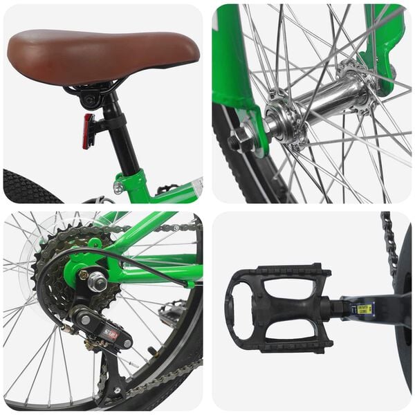 vidaXL Mountain Bike 24'' 6-Speed for 8-12 Years Old Green