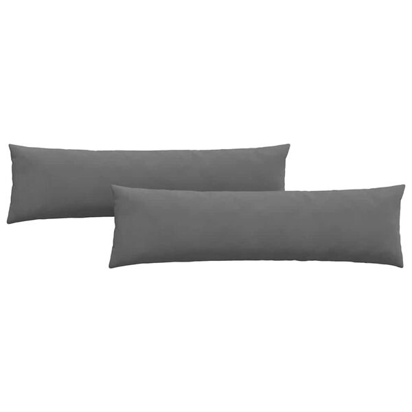 vidaXL Sofa Pillows 2 pcs Dark Grey 145 x 40 cm Fabric