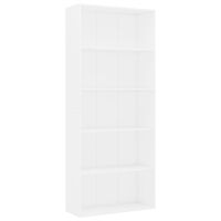 vidaXL 5-Tier Book Cabinet White 80x30x189 cm Engineered Wood