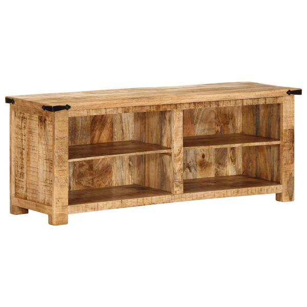 vidaXL TV Cabinet 110x35x40 cm Solid Rough Wood Mango