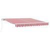 vidaXL Retractable Awning Manual Red and White 300 x 250 cm