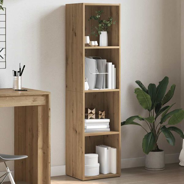 vidaXL Book Cabinet Artisan Oak 36x30x143 cm Engineered Wood