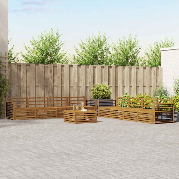 vidaXL Outdoor Sofa Set 9 pcs Natural