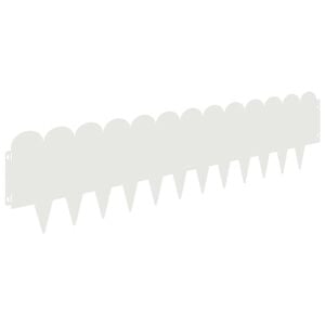 vidaXL Lawn Edging 10 pcs 103 x 25 cm Steel White