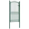 vidaXL Fence Gate EMMEN with Spikes Steel 104x147 cm Green
