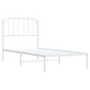 vidaXL Metal Bed Frame without Mattress with Headboard White 90x200cm