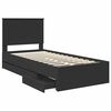 vidaXL Bed Frame with Drawer Black 75 x 190 cm Engineer Wood