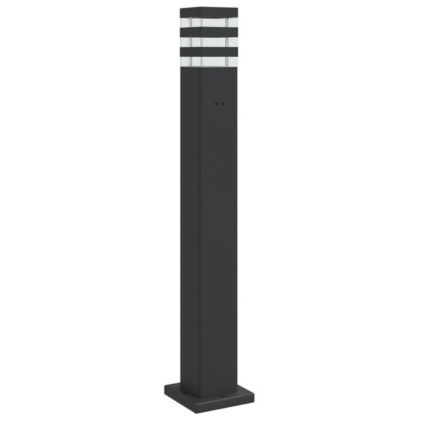 vidaXL Outdoor Floor Lamp with Outlet Black 80 cm Aluminium