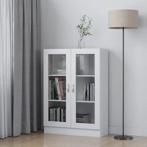 vidaXL Vitrine Cabinet White 82,5x30,5x115 cm Engineered Wood