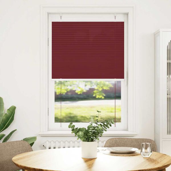 vidaXL Pleated Blind Bordeaux Red 75x150 cm Fabric Width 74.4 cm Polyester