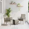 vidaXL Garden Bistro Set 3 pcs Grey Poly rattan