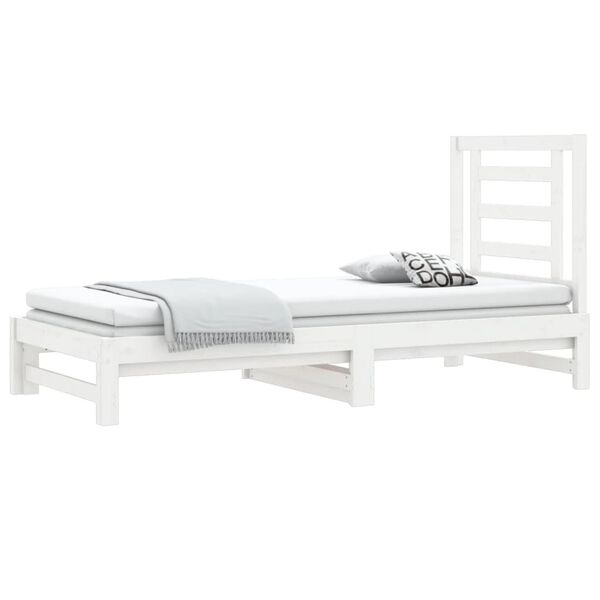 vidaXL Pull-out Day Bed without Mattress White 2x(90x200) cm