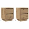 vidaXL Bedside Cabinets with LED Lights&nbsp;2 pcs Artisan Oak 38x34x50 cm