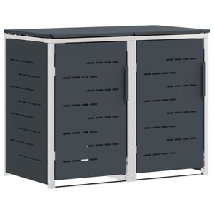 vidaXL Wheelie Bin Storage for 2 Bins 240L Stainless Steel Anthracite
