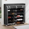 vidaXL Fabric Shoe Cabinet with Cover 115 x 28 x 110 cm Black