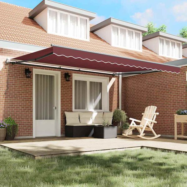 vidaXL Automatic Retractable Awning Burgundy 450x300 cm